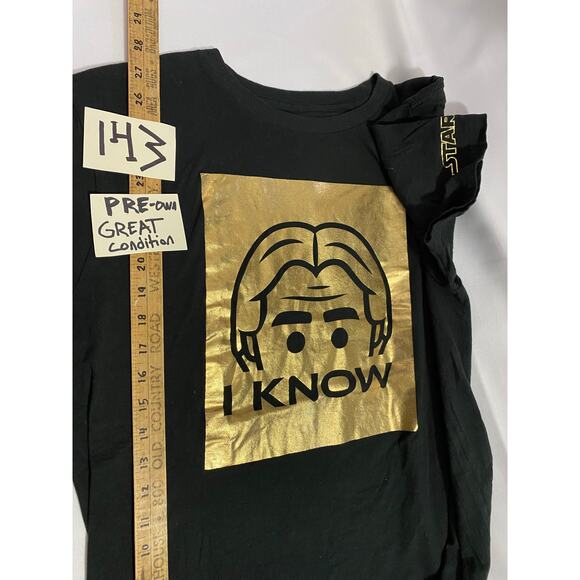 Star Wars Shirt Adult Large Black Gold Han Solo Lego Disney Parks I Know Mens - Picture 4 of 8